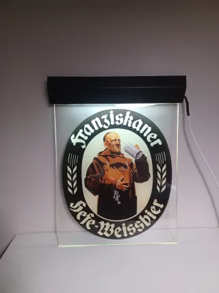 ORIGINAL-Cartel Luminoso Franziskaner Hefe-Weissbi