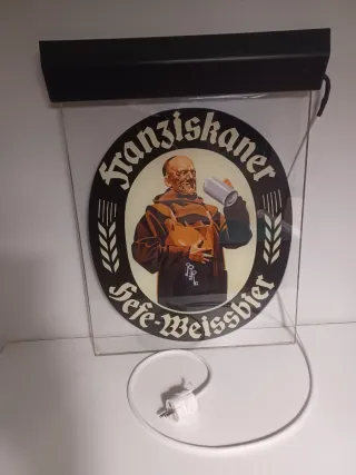 ORIGINAL-Cartel Luminoso Franziskaner Hefe-Weissbi