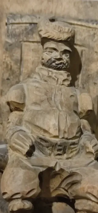 Sujetalibros de madera tallada QUIJOTE Y SANCHO