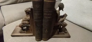 Sujetalibros de madera tallada QUIJOTE Y SANCHO