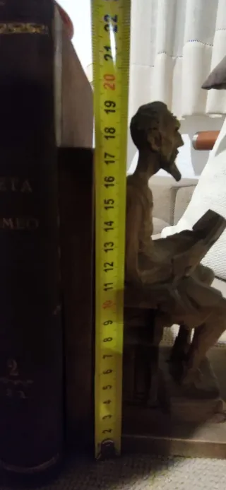 Sujetalibros de madera tallada QUIJOTE Y SANCHO