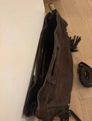 Borsa mini vera pelle Made in Italy con frange