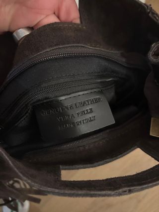 Borsa mini vera pelle Made in Italy con frange