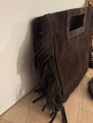 Borsa mini vera pelle Made in Italy con frange