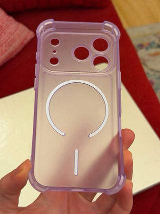 Cover iPhone 17 Pro MagSafe lilla e ventosa bianca