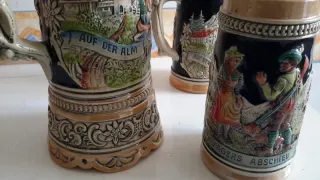 Servizio 3 Bicchieri Birra Antichi