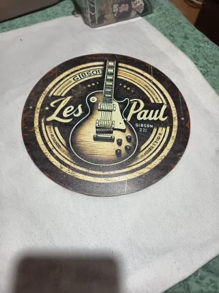 Placa Metálica Gibson Les Paul Guitarra