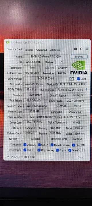 Zotac RTX 3060 Twin Edge 12GB