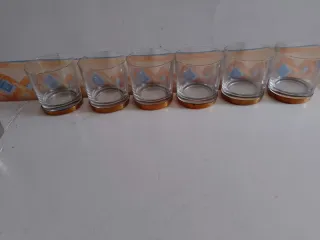 Set Bicchieri Vintage Vetro e Metallo