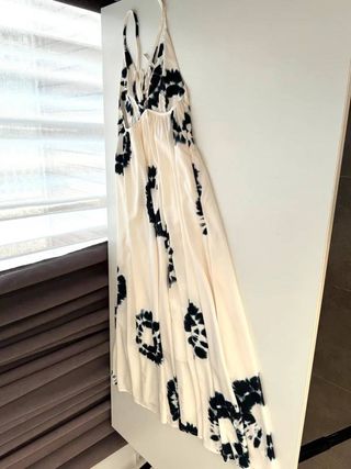 Vestido largo veraniego beige y azul XS