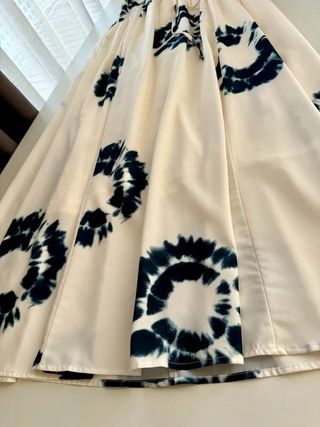 Vestido largo veraniego beige y azul XS