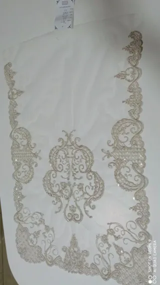 Mantilla Fallera Niña plata y Blanca