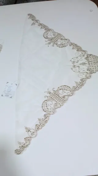 Mantilla Fallera Niña plata y Blanca