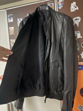 Chaqueta de cuero argentino negra