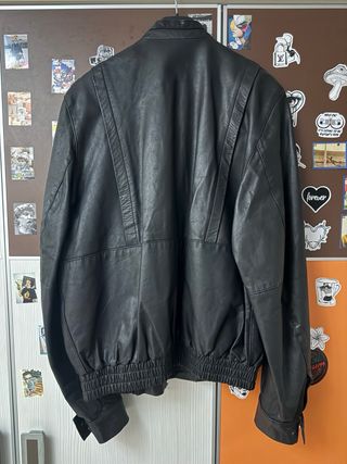 Chaqueta de cuero argentino negra