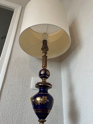 Lámpara de salón vintage azul y dorada