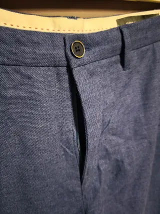 Pantalón vestir hombre tipo chino azul talla 40