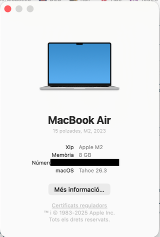 MacBook Air 15 M2 256GB Plata 2023