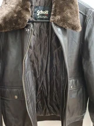 Chaqueta Cuero Schott NYC Talla M Marrón