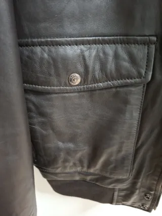 Chaqueta Cuero Schott NYC Talla M Marrón