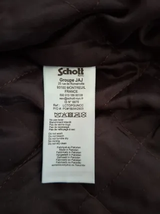 Chaqueta Cuero Schott NYC Talla M Marrón