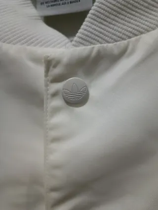 Chaqueta Bomber Adidas Blanca Rayas