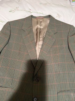 Americana hombre ligera marrón y verde