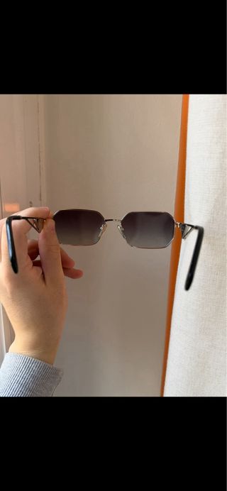 Occhiali da sole Prada argentati e neri