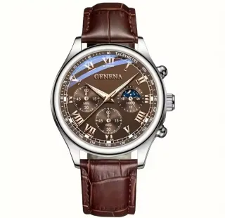 Reloj Elegante Hombre Marrón/Dorado