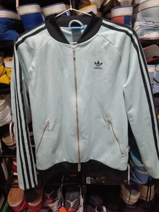 Chaqueta Bomber Adidas Negra y Turquesa
