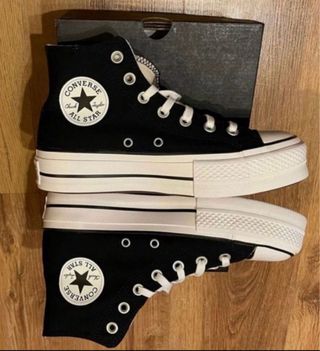 Converse plataforma negras talla 37