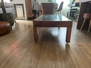 Mesa centro madera y cristal