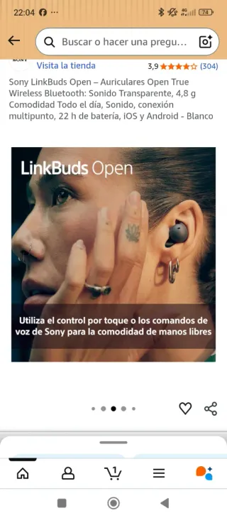 Auriculares Sony LinkBuds Open Blancos