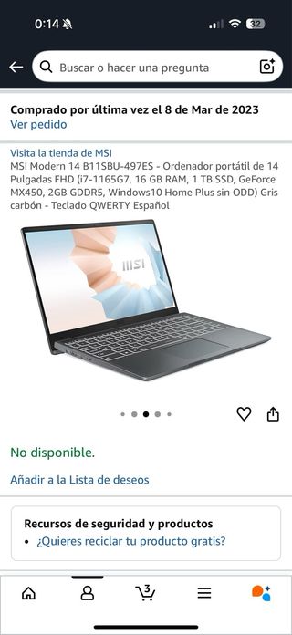 Portátil MSI Modern 14