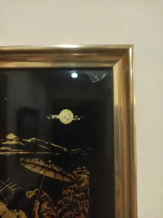 Cuadro japonés dorado y negro