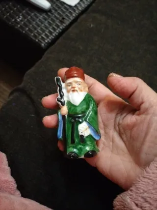 Figura Buda antiguo verde bastón