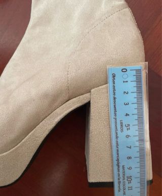 Botín beige tacón plataforma