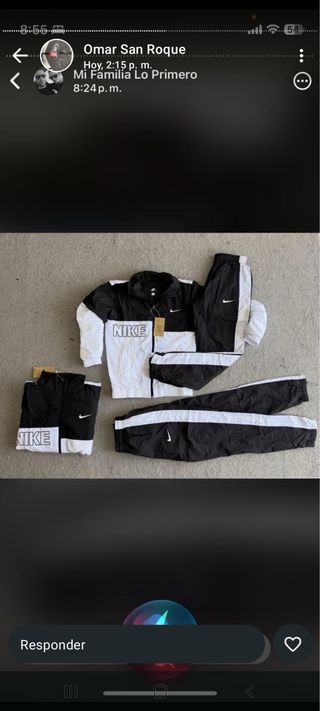 Conjunto Deportivo Nike Negro y Blanco