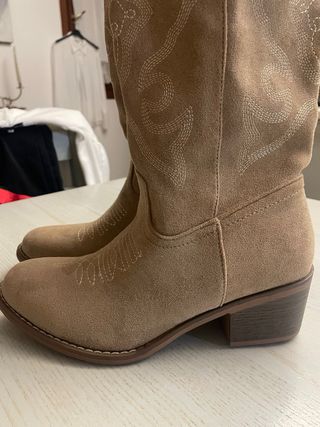 Stivali texani donna beige n. 37