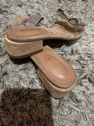Chanclas Beige con Brillantes
