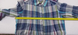 Camisa larga cuadros azul multicolor