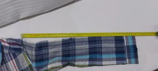 Camisa larga cuadros azul multicolor