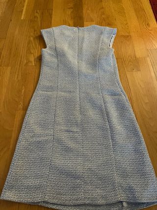 Vestido tweed azul y blanco