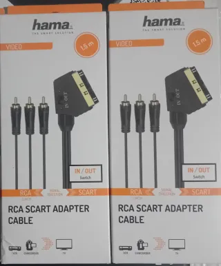 Lote de 2 Cable RCA SCART HAMA 1.5m