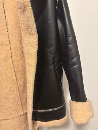 Chaqueta de cuero forrada invierno