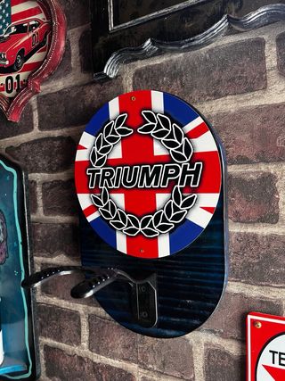 Colgador Casco Moto Triumph Union Jack