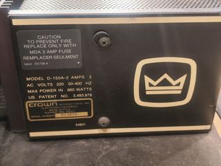 Amplificador Amcron DC-150 (Crown)