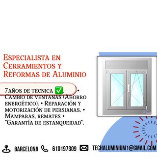 Especialista en Aluminio: Reformas y Cerramientos
