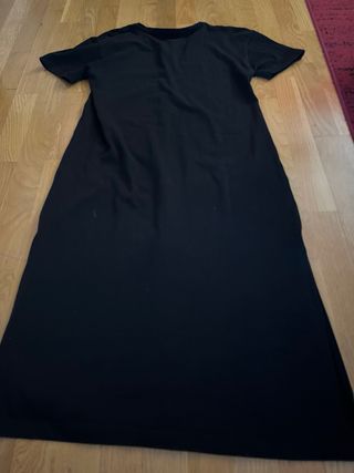 Vestido negro largo botones