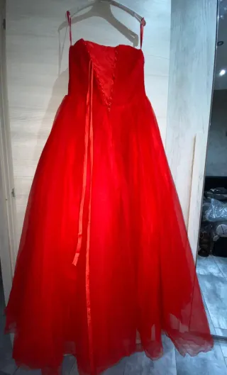 Abito da sera rosso con strass Patatina